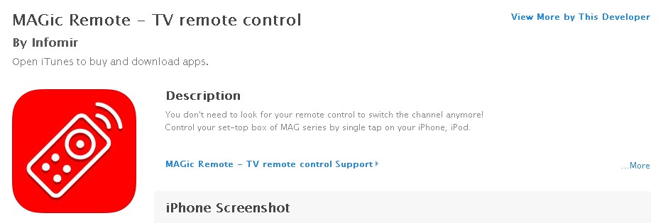 Aplicación MAGic remote – disponible en Google Play y App Store