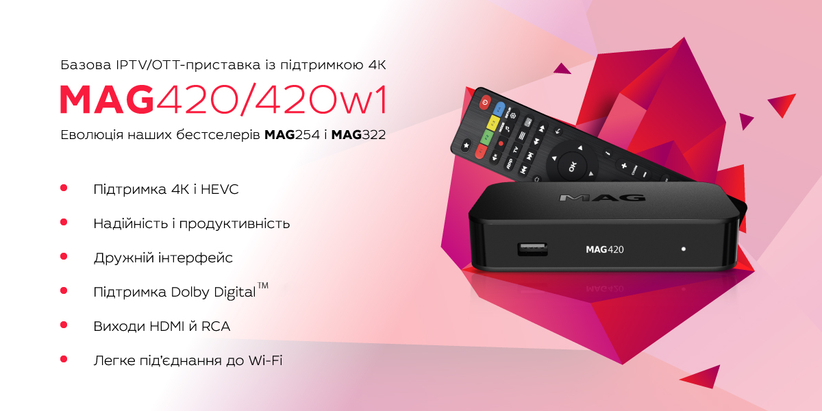 MAG420 — еволюція MAG322 з підтримкою 4K